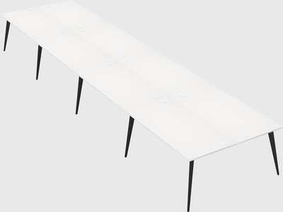 Shared rectangular office desk system