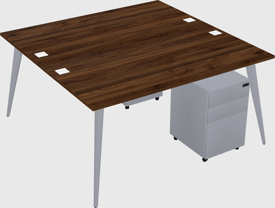 Shared rectangular office desk system