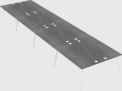 Shared rectangular office desk system