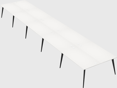 Shared rectangular office desk system