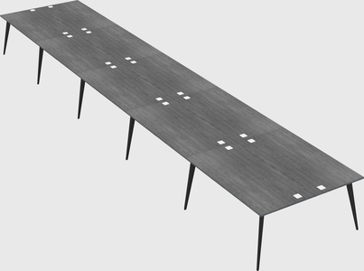 Shared rectangular office desk system