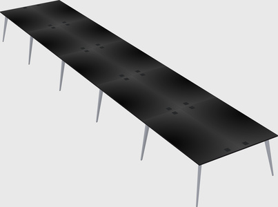 Shared rectangular office desk system