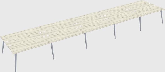 Shared rectangular office desk system