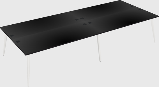 Shared rectangular office desk system