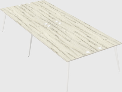 Shared rectangular office desk system
