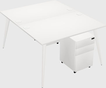 Shared rectangular office desk system