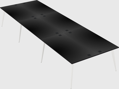 Shared rectangular office desk system
