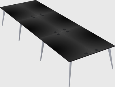 Shared rectangular office desk system