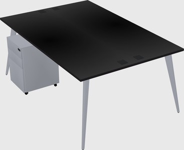 Shared rectangular office desk system