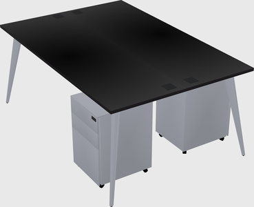 Shared rectangular office desk system