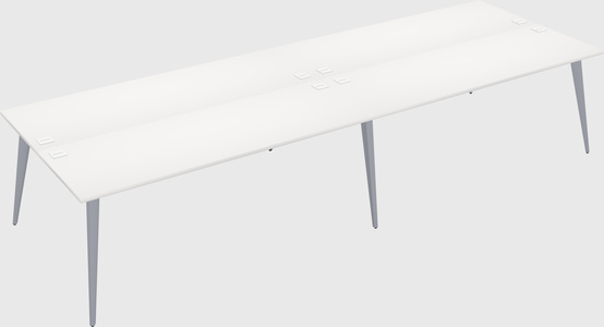 Shared rectangular office desk system