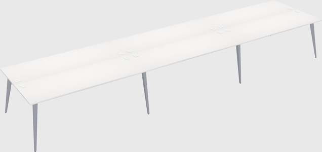 Shared rectangular office desk system