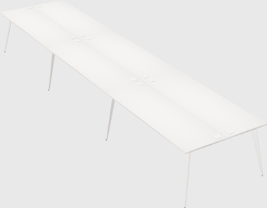 Shared rectangular office desk system