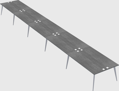 Shared rectangular office desk system