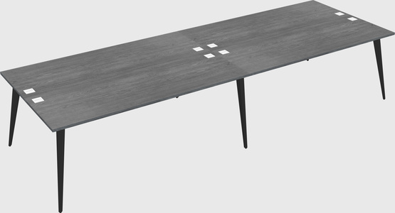 Shared rectangular office desk system