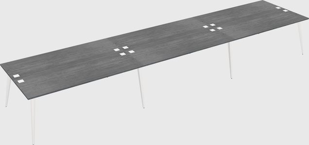 Shared rectangular office desk system