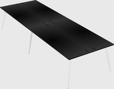 Shared rectangular office desk system