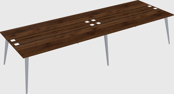 Shared rectangular office desk system
