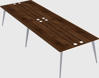 Shared rectangular office desk system
