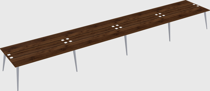 Shared rectangular office desk system