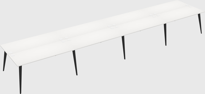Shared rectangular office desk system