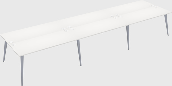 Shared rectangular office desk system