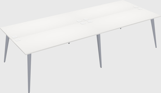 Shared rectangular office desk system