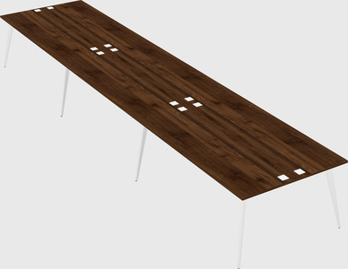 Shared rectangular office desk system