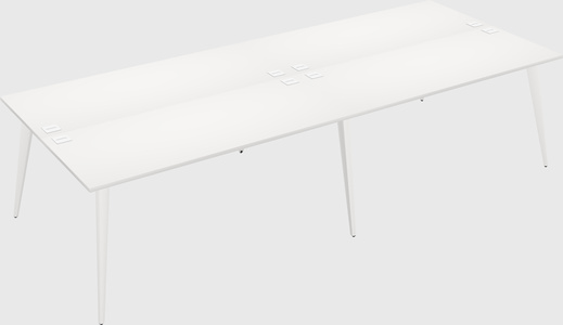Shared rectangular office desk system