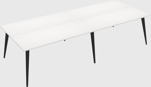 Shared rectangular office desk system