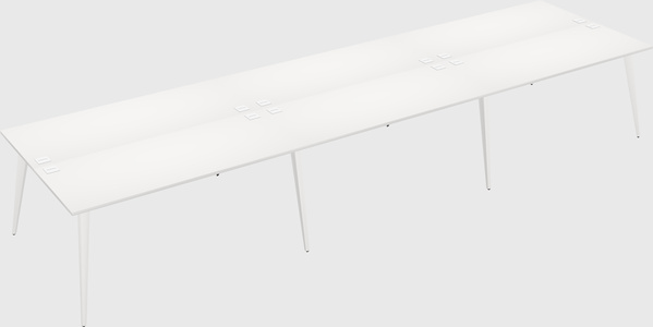 Shared rectangular office desk system