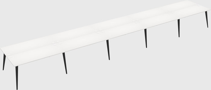 Shared rectangular office desk system
