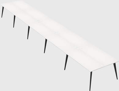 Shared rectangular office desk system