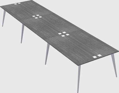Shared rectangular office desk system