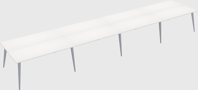 Shared rectangular office desk system