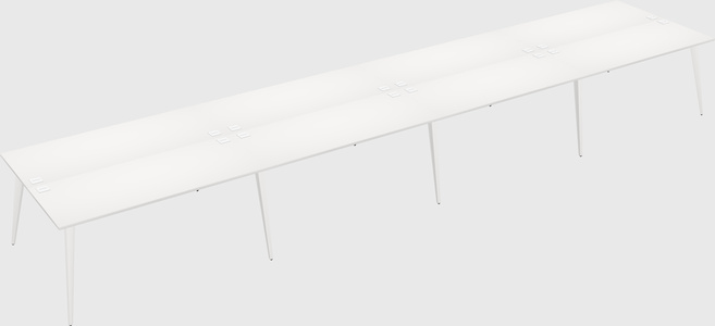 Shared rectangular office desk system