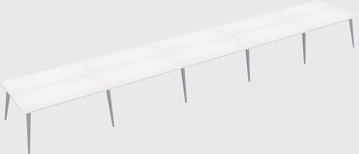 Shared rectangular office desk system