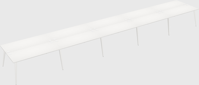Shared rectangular office desk system