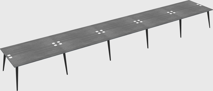 Shared rectangular office desk system