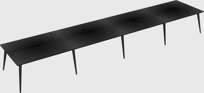 Shared rectangular office desk system