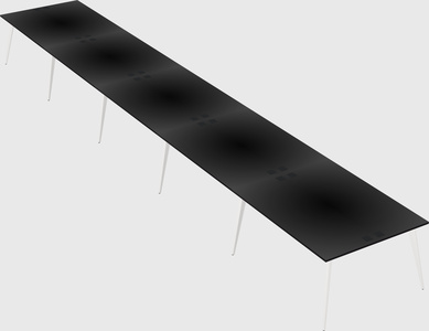Shared rectangular office desk system