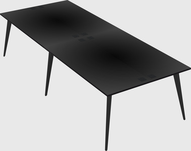 Shared rectangular office desk system