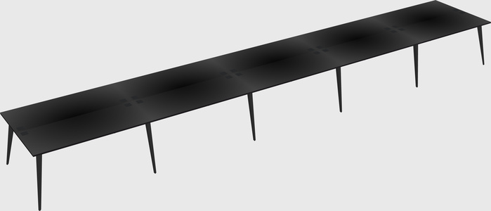 Shared rectangular office desk system
