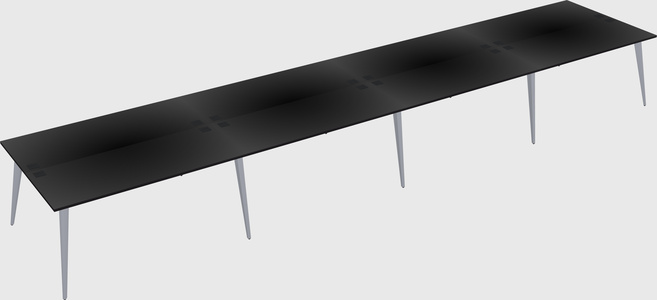 Shared rectangular office desk system