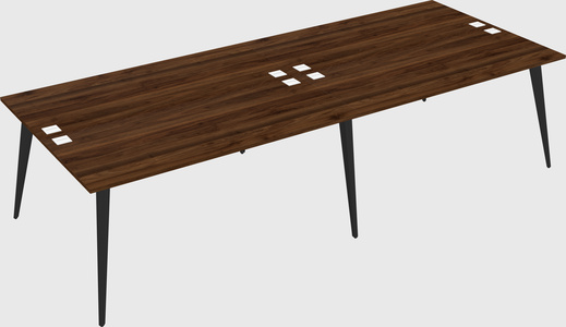 Shared rectangular office desk system