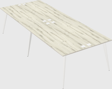 Shared rectangular office desk system