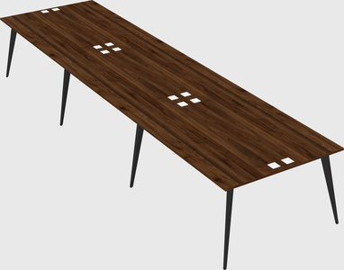 Shared rectangular office desk system