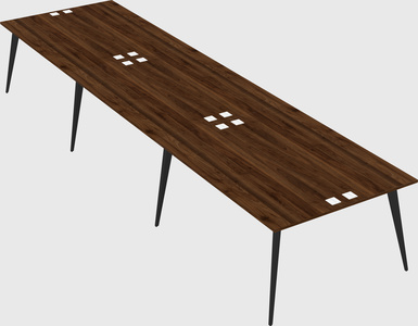 Shared rectangular office desk system