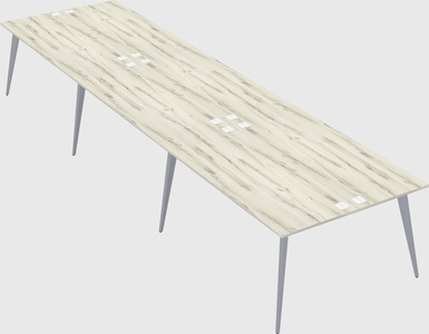 Shared rectangular office desk system