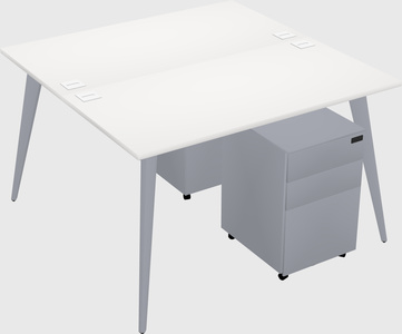 Shared rectangular office desk system